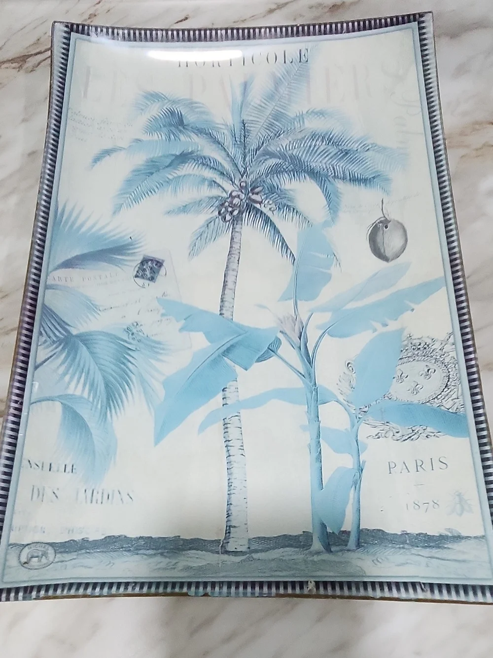 Blue Tropical Palm Shower Curtain -